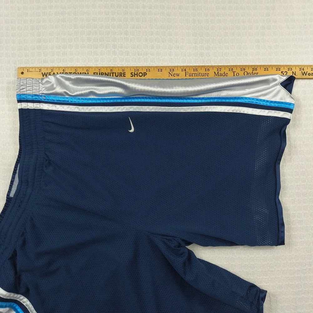 Nike Mens XXL Reversible Basketball Shorts Navy Blue Silver Mesh Athletic